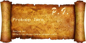 Prokopp Imre névjegykártya