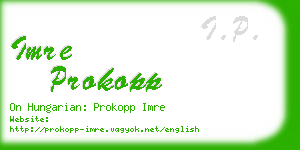imre prokopp business card